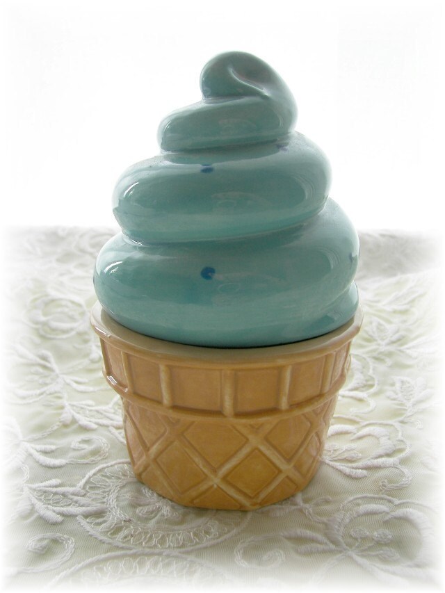 Ice Cream Cone Box Aqua color