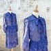 1970s bow dress semi sheer size S
