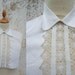Antique 1930 plastron bib collar breast plate cotton and guipure lace