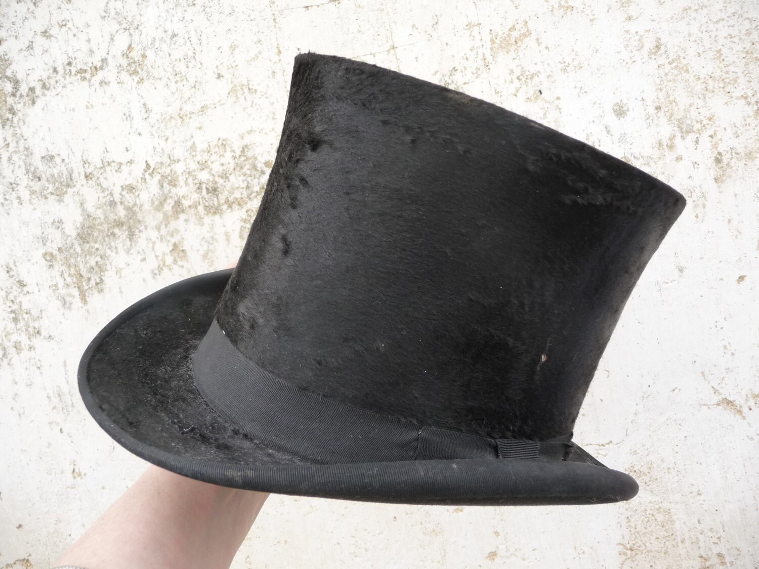 Antique french men Top Hat Beaver fur circa 1860s/1900s