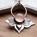 ON SALE This Week Lotus Inspired Necklace - Pink Chalcedony Stone - Handmade in Sterling Silver...Modern Botanical Necklace