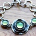 Modern Bracelet in Oxidized Sterling Silver and Chalcedony Handmade Artisan Bracelet Botanical Metalwork