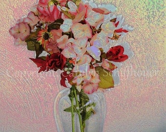 Floral Vase Digital Art Giclee Print, Wall Art Print, Still Life, 11x14 Fine Art Photography, EBSQ