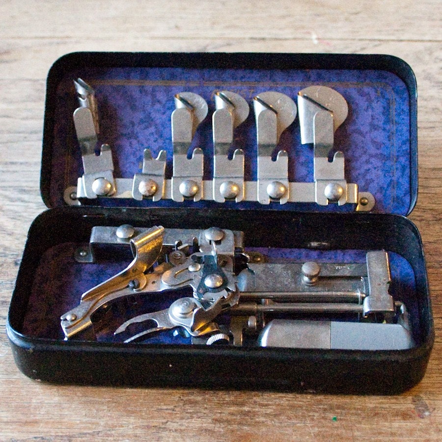 Nine Vintage Greist Sewing Machine Presser Feet and