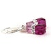 Pink Crystal Earrings, Sterling Silver, Wedding, Bridesmaids, Handmade Earrings, Mothers Day Jewelry