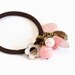 Beaded Hair Elastic, Pink Brown Glass Beads, Gorgeous Combo, Gift For Girl