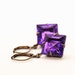 Black Friday Etsy 25% off, Jewel Earrings - Purple Vintage Glass Jewel Earrings Diamonds