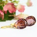 Burgundy Jewel Earrings - Fabulous Plum Purple Oval Jewels in Brass Setting and Gold Plated Ear Wires