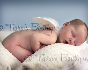 Newborn Photo Prop, IMPERFECT Infant Feather Angel Wings Baby Shower Gift Keepsake