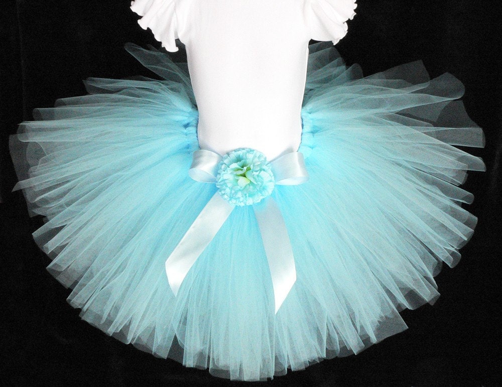Girls Tutu Birthday Tutu Light Blue Tutu Custom Sewn