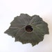 Begonia Leaf Ikebana Vase Handmade Pottery . forest green