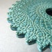 Handmade Pottery Ikebana Vase blue jade doily lace