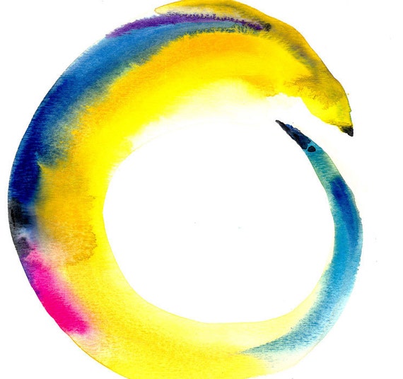 Zen Circle No. 13 Original Watercolor Painting by Kathy