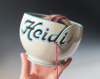 Yarn Bowl Personalized with a name - Handmade to Order