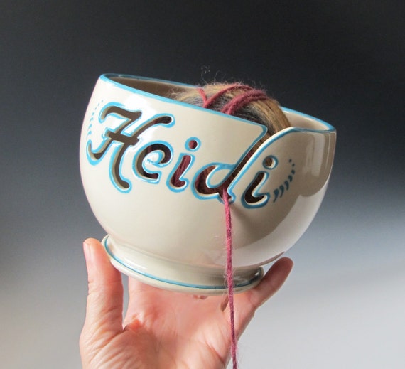Yarn Bowl Personalized with a name - Handmade to Order