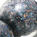 Handmade Glass Lampwork focal Beads, Black/Dichroic round ball