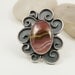 Sterling Silver Ring Pink Yellow Stone Agate Oxidized One of a Kind Jewelry - Size 7 - Simmering Sunset
