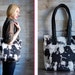 Tie Dye Market Tote - black reclaimed leather