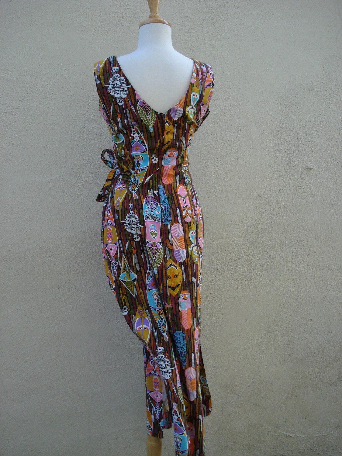 vintage Rare 60s Disneyland Tiki sarong dress