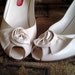 Vintage Cream High Heels with Bows by Bandolino 9N Wedding