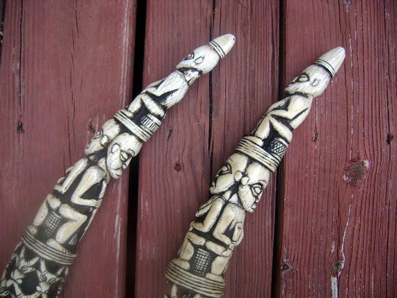 Items similar to Old African Ivory Carved Elephant Tusks on Etsy