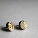 Gold Drusy Studs- Sterling Silver Oxidized Stud Earrings Handmade