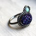 Blue Drusy and Opal in Orbit Ring- Handmade and OOAK