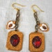RESERVED FOR ryturrismith--Repurposed red vintage sacred heart religious earrings