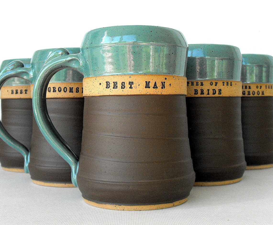 Huge Custom Beer Mug Stein Personalized Pottery by MudPieStudioNC