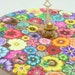 Upcycled CD, Beautiful Colorful Millefiori Floral Polymer Clay Clock