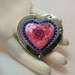 Handcrafted Heart Shaped Pink Millefiori Floral Polymer Clay Embellished Purse Hanger