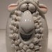 Happy White Sheep ... Soft Soap or Lotion Dispenser ... Baaahhh ...