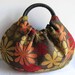 Autumn Blooms Purse - Spongetta Handbag with Rattan Handles