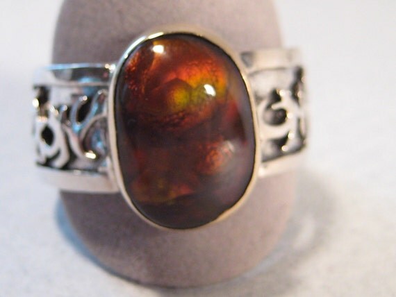 Mexican Fire Agate Ring Sterling Silver Size 13 12 