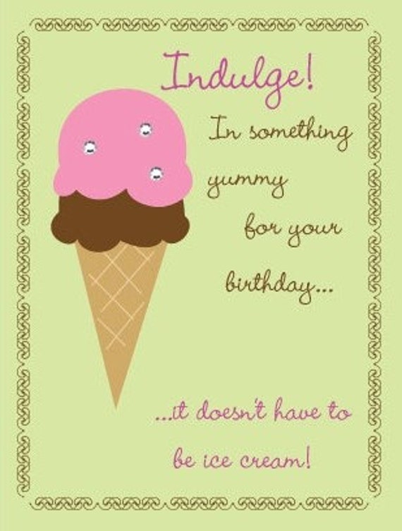 Items similar to Ice Cream Birthday Card on Etsy