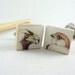 Mens Wedding or Fathers Day Cufflinks - Imperial Eagle and Mauritius Kestrel using Scrabble Tiles