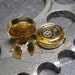 Golden Celebration of Time Hardware Faux Cuff Links Button Covers