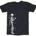 Skeleton Diagram Biology Screen Print Jet Black T-Shirt