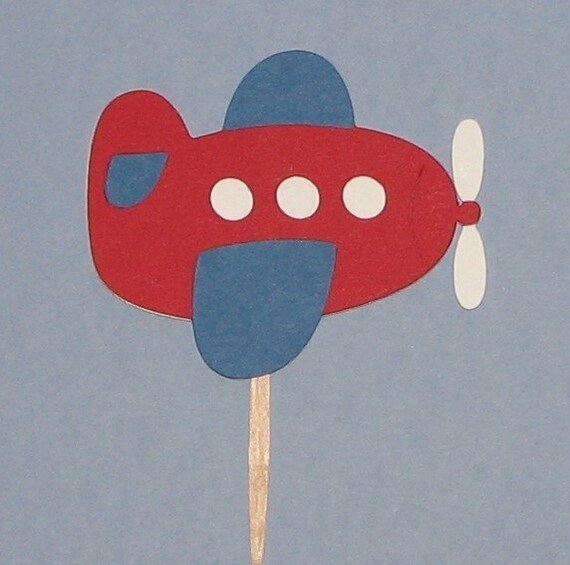 Airplane Cupcake Toppers Set of 24