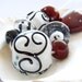 S A L E - Black, White and Red Lampwork Beads