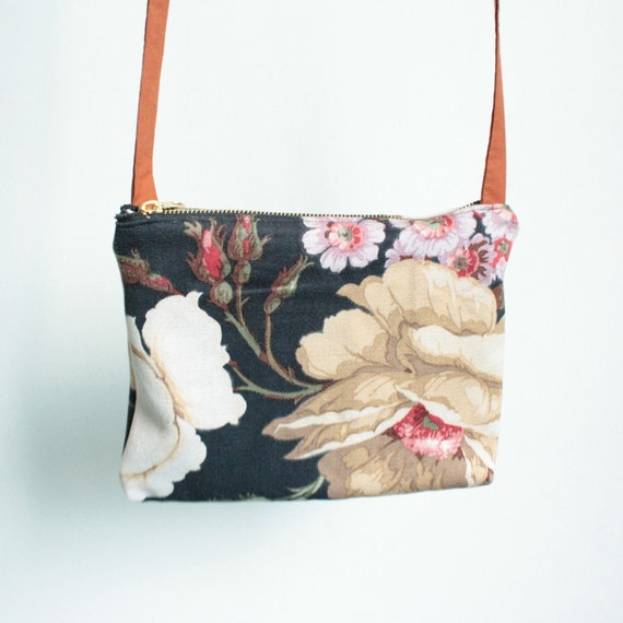 RESERVED. Bag - vintage floral fabric