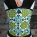 ORGANIC BAMBOO Baby Wrap Sling Carrier-Gothic Blue on Brown-Newborn to Toddler-DVD Included