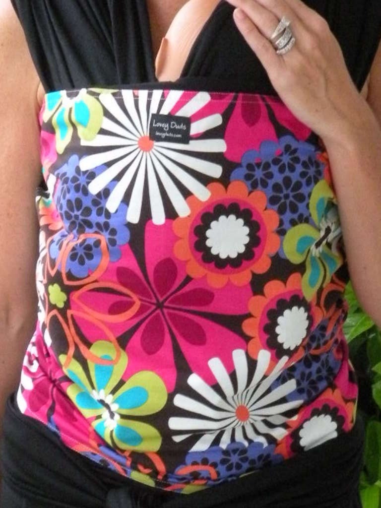 Ready To Ship LIGHTWEIGHT ORGANIC Cotton Baby WrapFLowers on