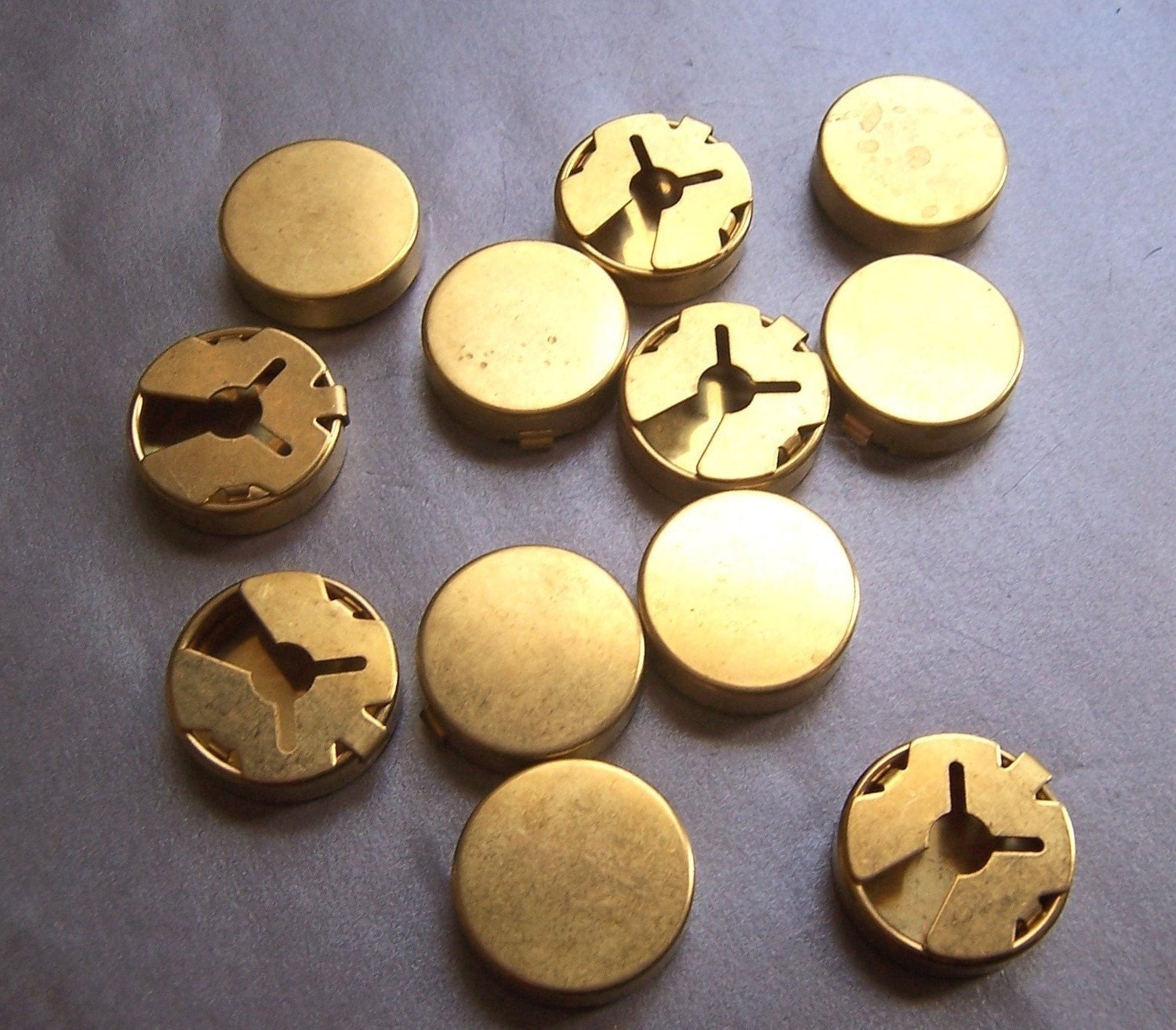 Brass Vintage 20mm Button Covers dozen