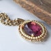 BLACK FRIDAY SALE Vintage Avon Necklace: Vintage Avon Purple Stone Necklace with Faux Pearls and Gold Trim, Etsy Jewelry, Vintage