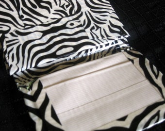 Black and White Zebra print Tri Fold Duct Tape Wallet
