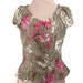 Beautiful Peasant Blouse in Olive with Fuchsia Accents