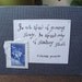 Be not afraid of growing slowly Card with written quote and postal stamp Dark Grey