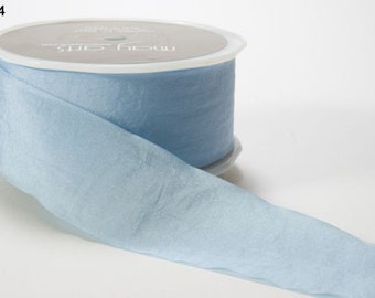 Light Blue Wrinkled Ribbon- Blue Ribbon - Wrinkled Light Blue Ribbon 3 yards