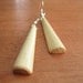 Wood Earrings - Hickory - Made from Drumsticks - Musical Jewelry - Long Simple - Light Color - Beige - Earthy - Natural